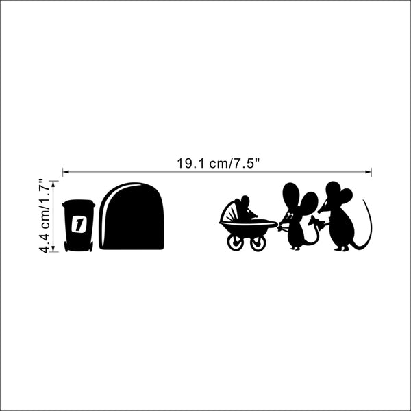 Baby Family Mice Wall Stickers